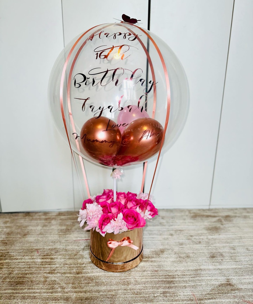 Hot Air Balloons  with Mixed Flowers