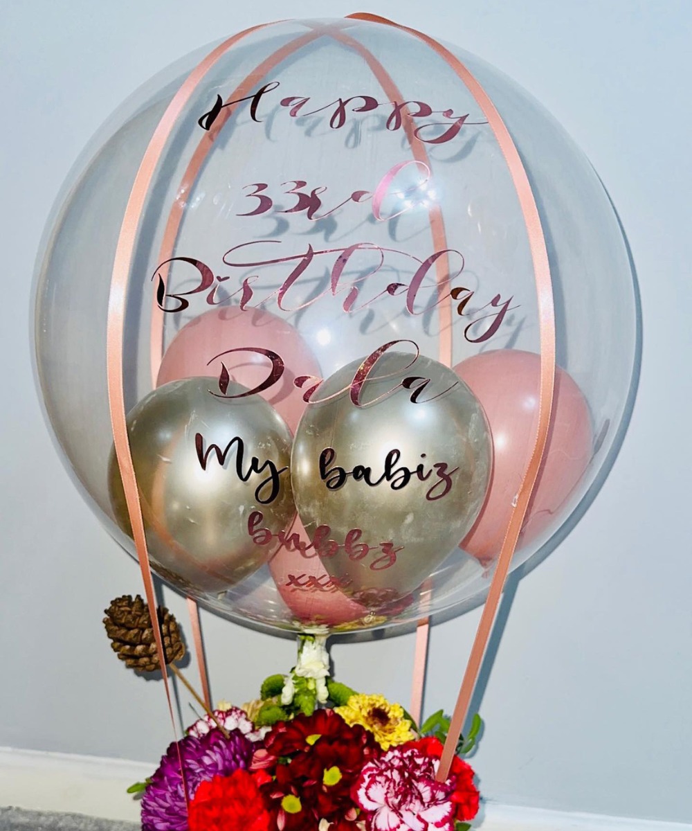 Hot Air Balloons  with Mixed Flowers